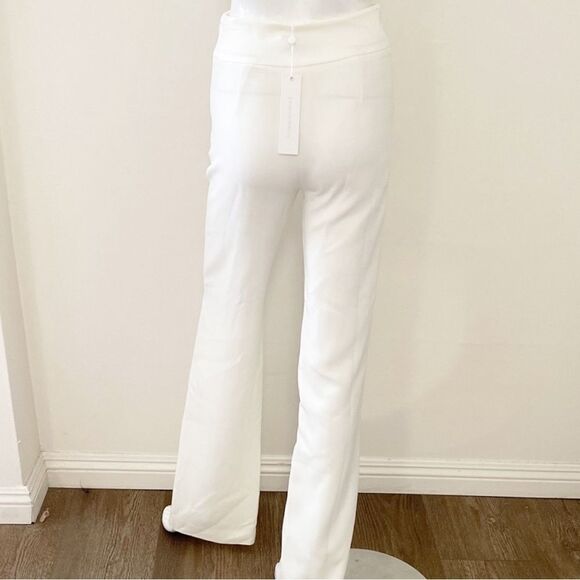 Jonathan Simkhai Core Collection Signature Ariah White Wide Leg Pant w/ Slits - Picture 4 of 8